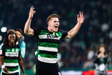 Viktor Gyokeres, Liga Portekiz maçı sırasında Estadio Jose Alvalade 'de (Maciej Rogowski) spor takımları ile Gil Vicente FC arasında görüldü.)