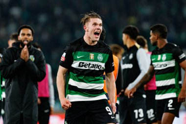 Viktor Gyokeres, Liga Portekiz maçı sırasında Estadio Jose Alvalade 'de (Maciej Rogowski) spor takımları ile Gil Vicente FC arasında görüldü.)