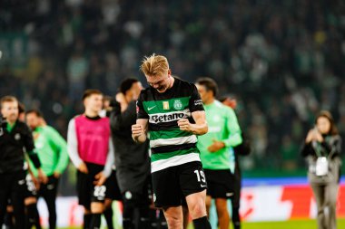 Conrad Harder, Liga Portekiz maçı sırasında Estadio Jose Alvalade 'de (Maciej Rogowski) spor takımları ile Gil Vicente FC arasında görüldü.)