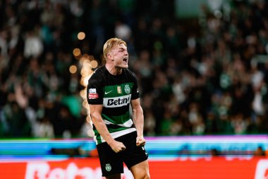 Conrad Harder, Liga Portekiz maçı sırasında Estadio Jose Alvalade 'de (Maciej Rogowski) spor takımları ile Gil Vicente FC arasında görüldü.)