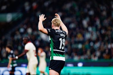 Conrad Harder, Liga Portekiz maçı sırasında Estadio Jose Alvalade 'de (Maciej Rogowski) spor takımları ile Gil Vicente FC arasında görüldü.)