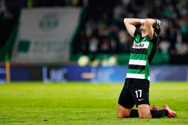 Francisco Trincao, Liga Portekiz maçı sırasında Estadio Jose Alvalade 'de (Maciej Rogowski) spor takımları ile Gil Vicente FC arasında görüldü.)