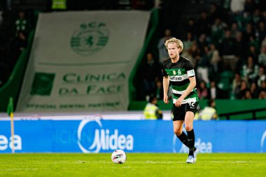 Morten Hjulmand, Liga Portekiz maçı sırasında Estadio Jose Alvalade 'de (Maciej Rogowski) spor takımları ile Gil Vicente FC arasında görüldü.)