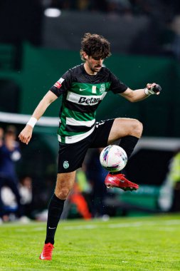 Francisco Trincao, Liga Portekiz maçı sırasında Estadio Jose Alvalade 'de (Maciej Rogowski) spor takımları ile Gil Vicente FC arasında görüldü.)