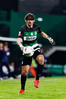 Francisco Trincao, Liga Portekiz maçı sırasında Estadio Jose Alvalade 'de (Maciej Rogowski) spor takımları ile Gil Vicente FC arasında görüldü.)