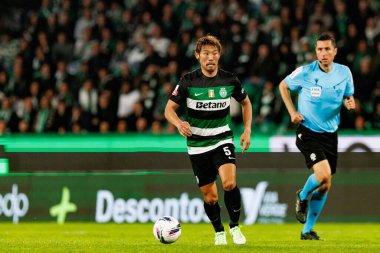 Hidemasa Morita, Liga Portekiz maçı sırasında Estadio Jose Alvalade 'de (Maciej Rogowski) spor takımları ile Gil Vicente FC arasında görüldü.)