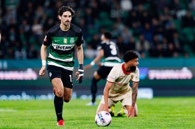 Francisco Trincao, Liga Portekiz maçı sırasında Estadio Jose Alvalade 'de (Maciej Rogowski) spor takımları ile Gil Vicente FC arasında görüldü.)