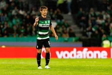 Hidemasa Morita, Liga Portekiz maçı sırasında Estadio Jose Alvalade 'de (Maciej Rogowski) spor takımları ile Gil Vicente FC arasında görüldü.)