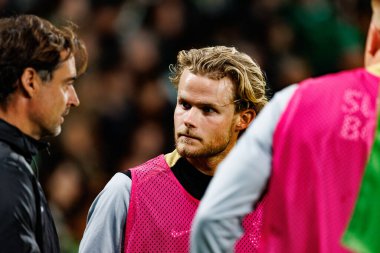 Morten Hjulmand, Liga Portekiz maçı sırasında Estadio Jose Alvalade 'de (Maciej Rogowski) spor takımları ile Gil Vicente FC arasında görüldü.)