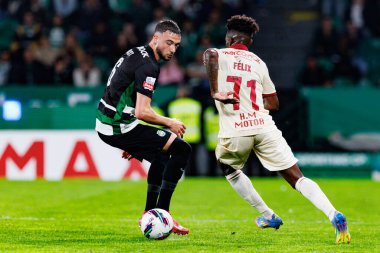 Zeno Debast ve Felix Correia Liga Portekiz maçı sırasında Estadio Jose Alvalade 'de (Maciej Rogowski)