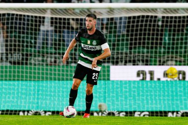 Goncalo Inacio, Liga Portekiz maçı sırasında Estadio Jose Alvalade (Maciej Rogowski) takımları ile Gil Vicente FC arasında görüldü.)