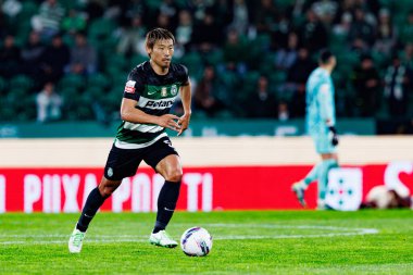 Hidemasa Morita, Liga Portekiz maçı sırasında Estadio Jose Alvalade 'de (Maciej Rogowski) spor takımları ile Gil Vicente FC arasında görüldü.)