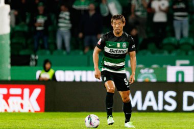 Hidemasa Morita, Liga Portekiz maçı sırasında Estadio Jose Alvalade 'de (Maciej Rogowski) spor takımları ile Gil Vicente FC arasında görüldü.)