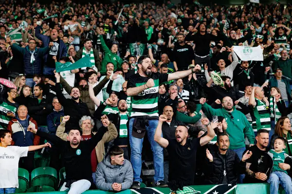  Spor taraftarları Liga Portekiz maçı sırasında Estadio Jose Alvalade 'de (Maciej Rogowski) spor takımları ile Gil Vicente FC arasında görüldü.)