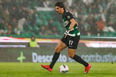 Francisco Trincao, Liga Portekiz maçı sırasında Estadio Jose Alvalade 'de (Maciej Rogowski) spor takımları ile Gil Vicente FC arasında görüldü.)