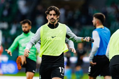 Francisco Trincao, Liga Portekiz maçı sırasında Estadio Jose Alvalade 'de (Maciej Rogowski) spor takımları ile Gil Vicente FC arasında görüldü.)