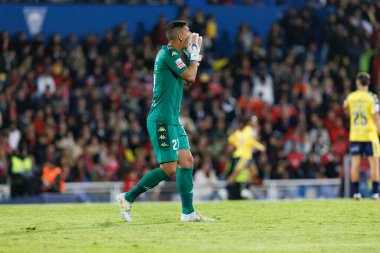 Joel Robles, Liga Portekiz maçı sırasında Estoril Praia ve SL Benfica takımları arasında Estadio Antonio Coimbra da Mota 'da görüldü (Maciej Rogowski)