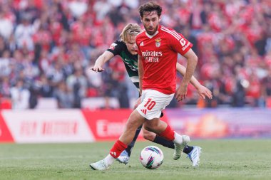 Morten Hjulmand ve Orkun Kokcu, Liga Portekiz maçı sırasında SL Benfica ve Sporting CP (Maciej Rogowski)