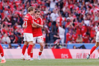 Andreas Schjelderup ve Kerem Akturkoglu, Liga Portekiz maçında SL Benfica ve Sporting CP (Maciej Rogowski)