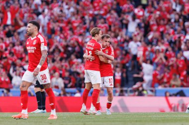 Andreas Schjelderup ve Kerem Akturkoglu, Liga Portekiz maçında SL Benfica ve Sporting CP (Maciej Rogowski)