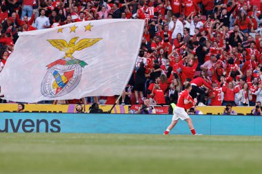Kerem Akturkoglu, SL Benfica ve Sporting CP (Maciej Rogowski) takımları arasındaki Liga Portekiz maçında gol attıktan sonra kutlama yaparken görüldü.)
