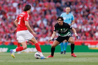 Alvaro Carreras, Liga Portekiz maçı sırasında SL Benfica ve Sporting CP (Maciej Rogowski) takımları arasında görüldü.)