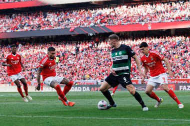 Viktor Gyokeres ve Antonio Silva Liga Portekiz maçı sırasında SL Benfica ve Sporting CP (Maciej Rogowski)