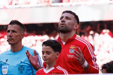 Nicolas Otamendi Liga Portekiz maçı sırasında SL Benfica ve Sporting CP (Maciej Rogowski) takımları arasında görüldü.)
