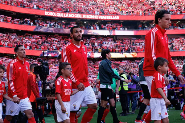 Angel Di Maria, Vangelis Pavlidis ve Alvaro Carreras, Liga Portekiz maçı sırasında SL Benfica ve Sporting CP (Maciej Rogowski)