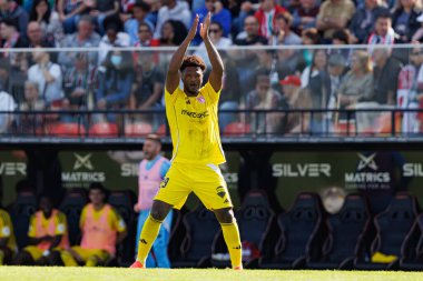 Ze Luis, Liga Portekiz maçında gol attıktan sonra Estrela Amadora ve AVS Futebol SAD takımları arasında Estadio Jose Gomes 'de (Maciej Rogowski)