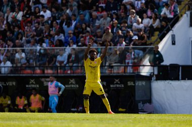 Ze Luis, Liga Portekiz maçında gol attıktan sonra Estrela Amadora ve AVS Futebol SAD takımları arasında Estadio Jose Gomes 'de (Maciej Rogowski)