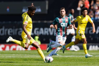 Cristian Castro Devenish, Liga Portekiz maçı sırasında Estrela Amadora ve AVS Futebol SAD takımları arasında Estadio Jose Gomes 'de (Maciej Rogowski)