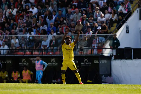 Ze Luis, Liga Portekiz maçında gol attıktan sonra Estrela Amadora ve AVS Futebol SAD takımları arasında Estadio Jose Gomes 'de (Maciej Rogowski)