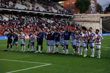 Rayo oyuncuları Estadio de Vallecas 'ta Rayo Vallecano ve Real Betis Balompie (Maciej Rogowski