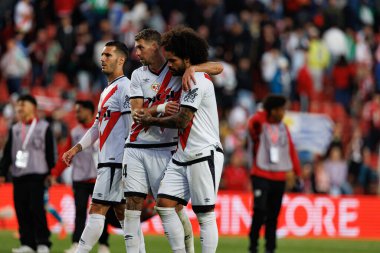 Florian Lejeune ve Aridane Hernandez, Estadio de Vallecas 'taki Rayo Vallecano ve Real Betis Balompie (Maciej Rogowski) takımları arasında oynanan maç sırasında görüldü.