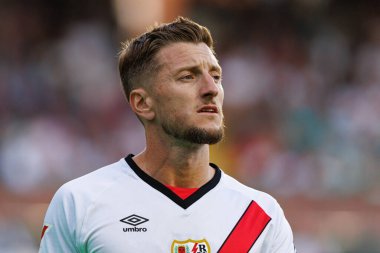 İvan Balliu, Estadio de Vallecas 'ta Rayo Vallecano ve Real Betis Balompie (Maciej Rogowski) takımları arasında oynanan LaLiga EA SPORTS maçı sırasında görüldü.
