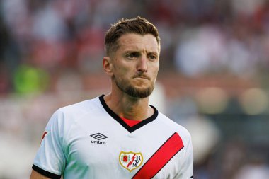 İvan Balliu, Estadio de Vallecas 'ta Rayo Vallecano ve Real Betis Balompie (Maciej Rogowski) takımları arasında oynanan LaLiga EA SPORTS maçı sırasında görüldü.