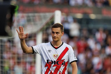 Jorge de Frutos, Estadio de Vallecas 'ta Rayo Vallecano ve Real Betis Balompie (Maciej Rogowski) takımları arasında LaLiga EA SPORTS maçı sırasında görüldü.