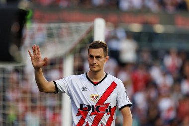 Jorge de Frutos, Estadio de Vallecas 'ta Rayo Vallecano ve Real Betis Balompie (Maciej Rogowski) takımları arasında LaLiga EA SPORTS maçı sırasında görüldü.