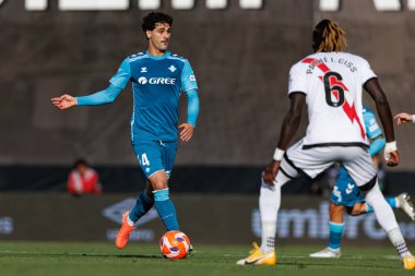 Johnny Cardoso, Estadio de Vallecas 'ta Rayo Vallecano ve Real Betis Balompie (Maciej Rogowski) takımları arasında oynanan LaLiga EA SPORTS maçı sırasında görüldü.