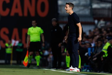 Inigo Perez, Estadio de Vallecas 'ta Rayo Vallecano ve Real Betis Balompie takımları arasında LaLiga EA SPORTS maçında görüldü (Maciej Rogowski