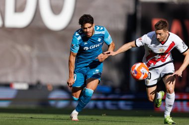 Abdessamad Ezzalzouli ve Ivan Balliu, Estadio de Vallecas 'taki Rayo Vallecano ve Real Betis Balompie (Maciej Rogowski) takımları arasında oynanan LaLiga EA Spor karşılaşmasında görüldü.