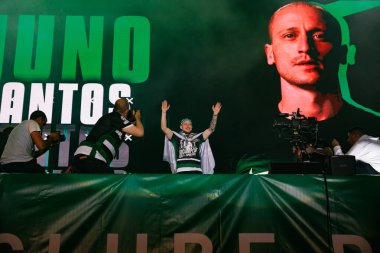 Nuno Santos, Marques de Pombal 'da (Maciej Rogowski) ünvan kazandıktan sonra Sporting CP kutlamaları sırasında görüldü.)