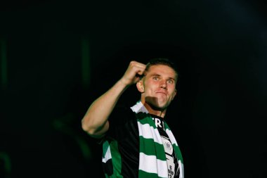 Viktor Gyokeres, Marques de Pombal 'da (Maciej Rogowski) unvanı kazandıktan sonra Sporting CP kutlamaları sırasında görüldü)