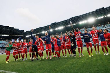 Rayo oyuncuları LaLiga EA SPORTS maçında RC Celta de Vigo ve Rayo Vallecano (Maciej Rogowski)