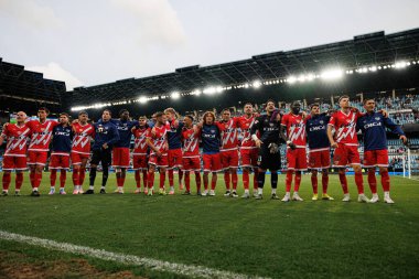 Rayo oyuncuları LaLiga EA SPORTS maçında RC Celta de Vigo ve Rayo Vallecano (Maciej Rogowski)