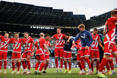 Rayo oyuncuları LaLiga EA SPORTS maçında RC Celta de Vigo ve Rayo Vallecano (Maciej Rogowski)