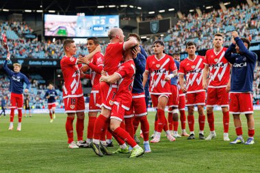 RC Celta de Vigo ve Rayo Vallecano (Maciej Rogowski) takımları arasında oynanan LaLiga EA SPORTS maçı sırasında Rayo oyuncuları)
