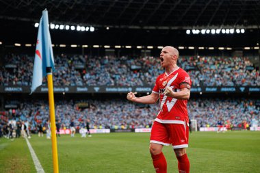 LaLiga EA SPORTS maçı sırasında RC Celta de Vigo ve Rayo Vallecano (Maciej Rogowski) takımları arasında görülen Isi Palazon)