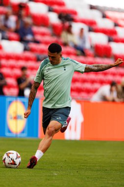 Pedro Porro, UEFA Avrupa Ligi Finali öncesinde Tottenham Hotspur FC 'nin resmi eğitim oturumunda görüldü (Maciej Rogowski)